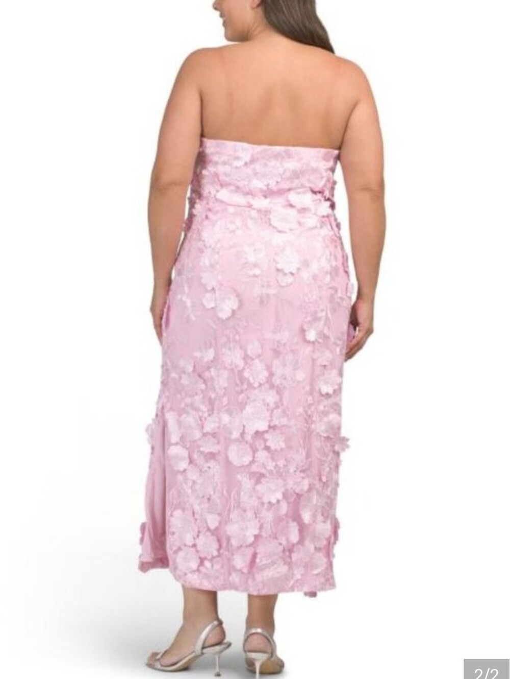Nwt 1X $ 230 Endless Rose Strapless Pink Floral Embroidered Maxi Dress B3 - Picture 6 of 16